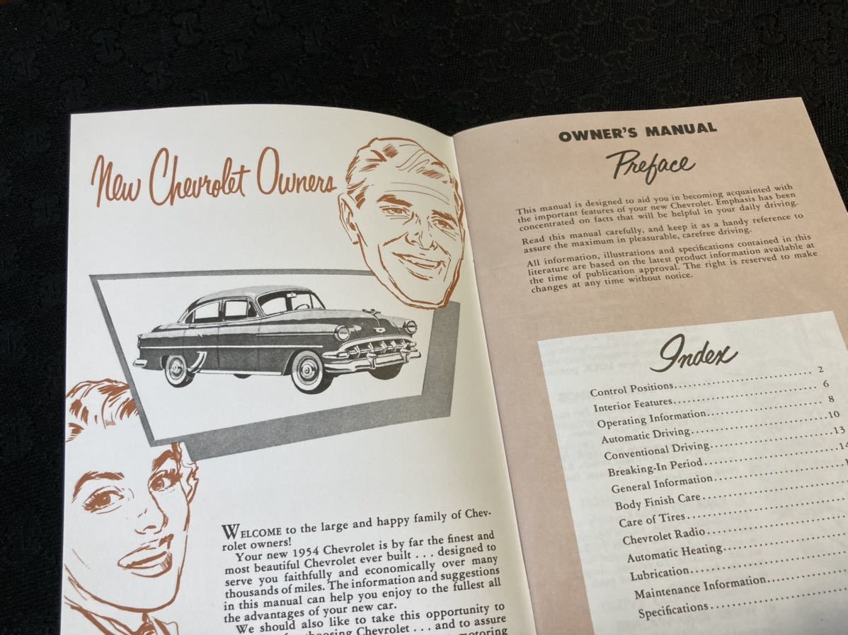 1954 CHEVROLET シボレー パッセンジャーカー オーナーズマニュアル Guide! 本国英字！車載！ 210x135 33P 新品未使用品_画像3