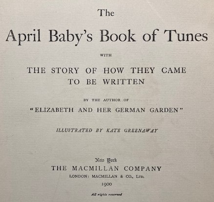 【特価】　≪　　ケイト グリーナウェイ　　≫　　オリジナル石版画　　THE　APRIL　BABYS　BOOK　Ⅳ　　1900年　　KATE GREENAWAY