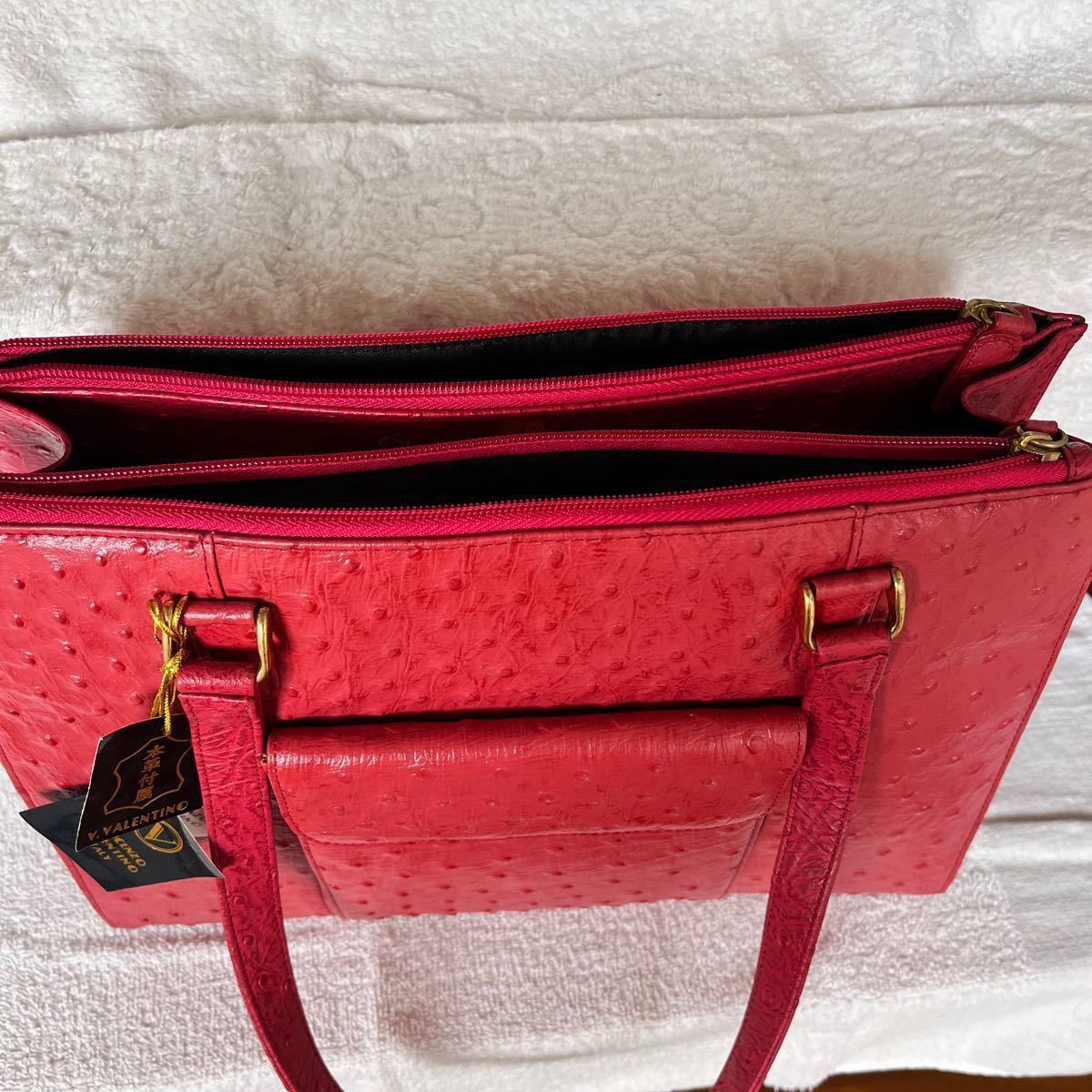 【未使用品】VINCENZO VALENTINOハンドバック赤 4
