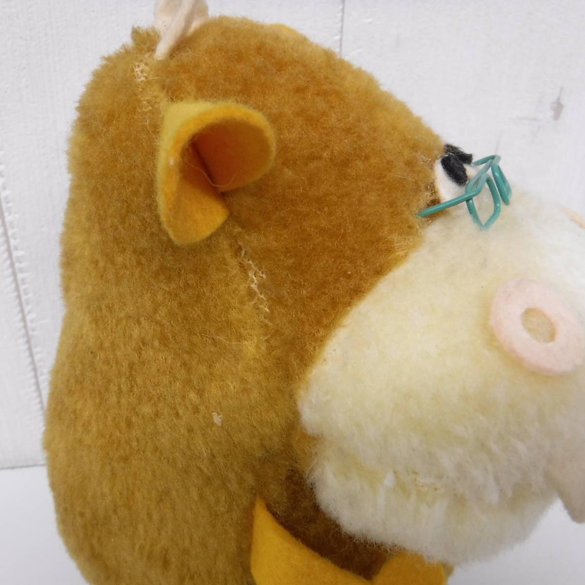 昭和レトロ 当時物＊レトロぬいぐるみ＊GUY ORIGINAL ANIMAL PET.S ＊モーモー メガネをかけた牛＊デザインキザワ＊紙タグ付き レア ＊16cm_画像6