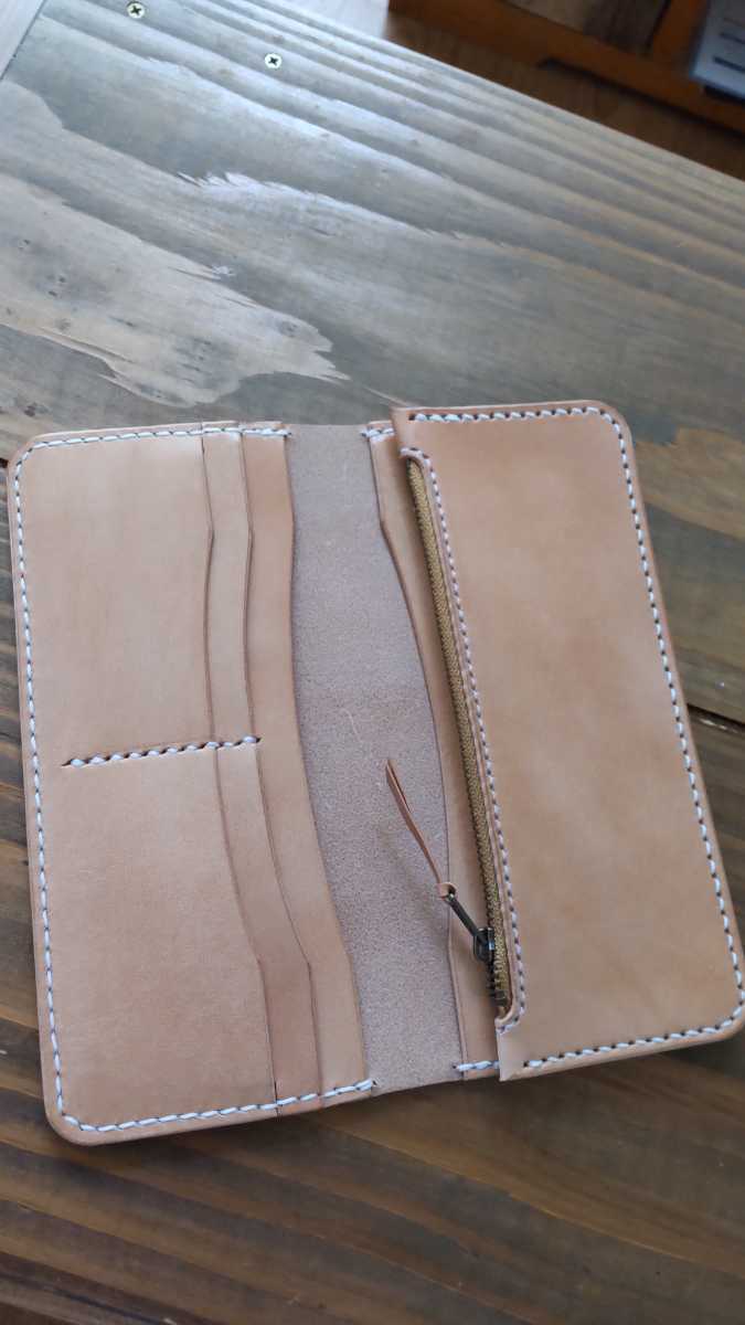 長財布 ☆牛革 ヌメ 栃木サドルレザー ハンドメイド ロングウォレット