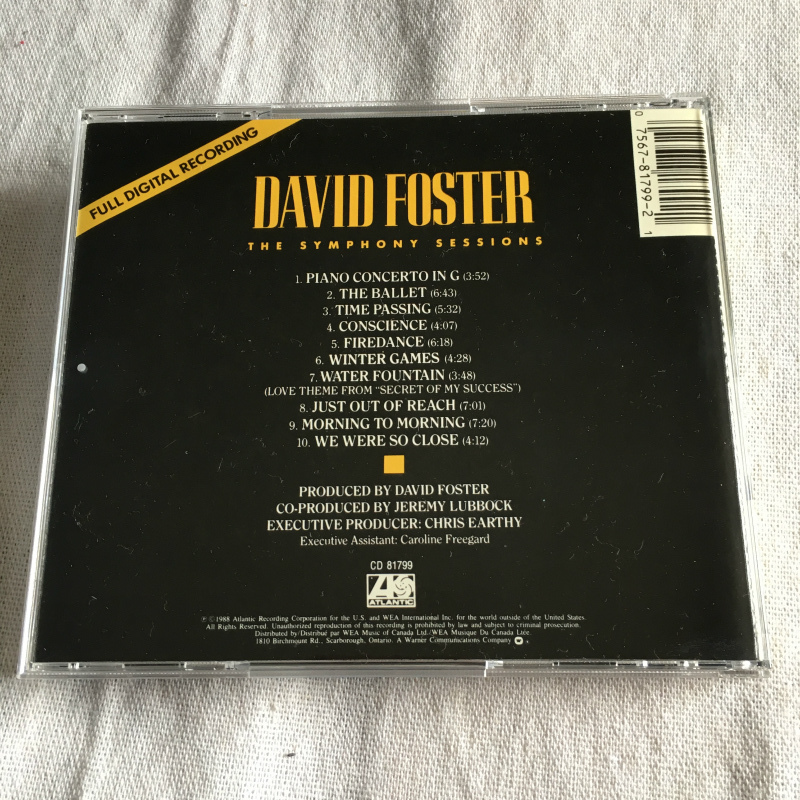 DAVID FOSTER「THE SYMPHONY SESSIONS」 ＊プロデューサー／コンポーザーとして知られるD・フォスターの2ndアルバム_画像2