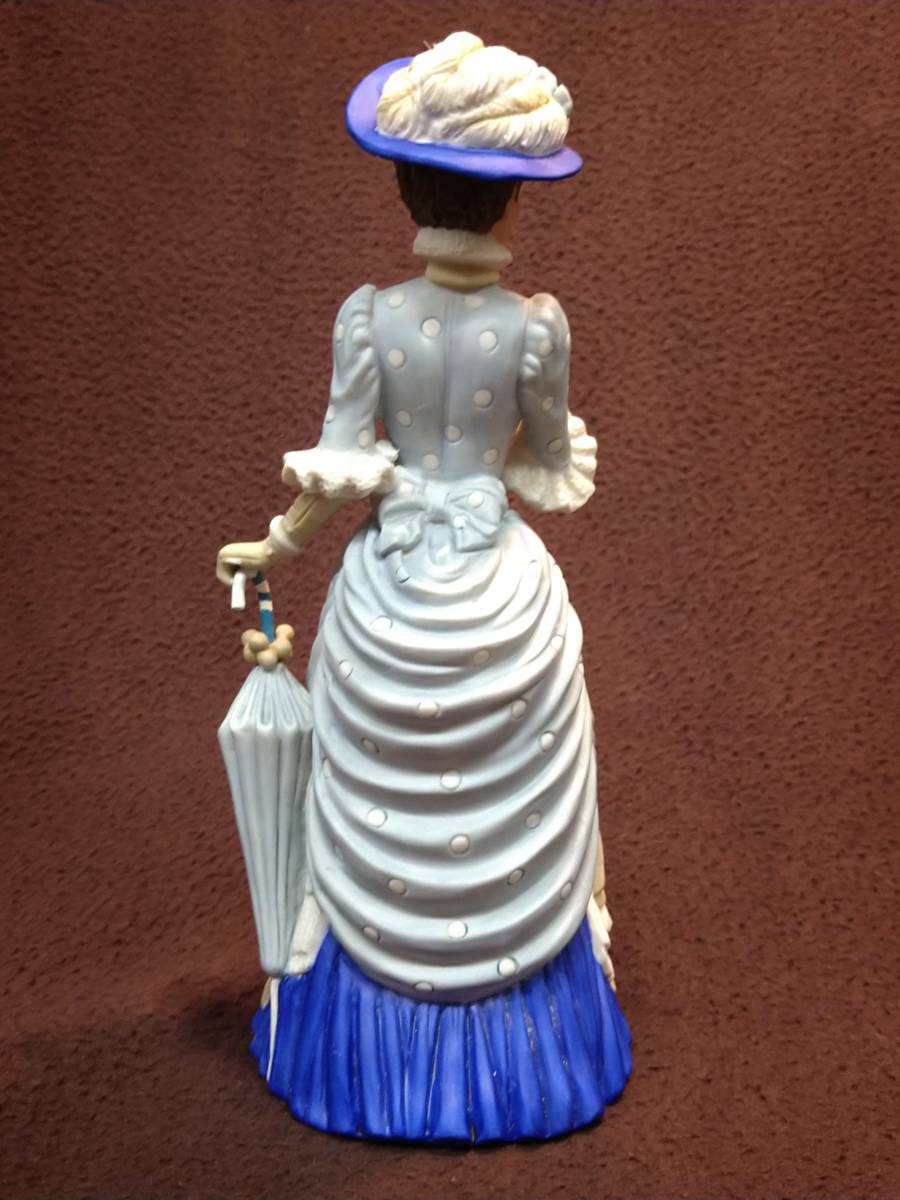  ⑥め ウェッジウッド フィギュリン 女の子 ブルーの水玉のドレス 日傘_画像5