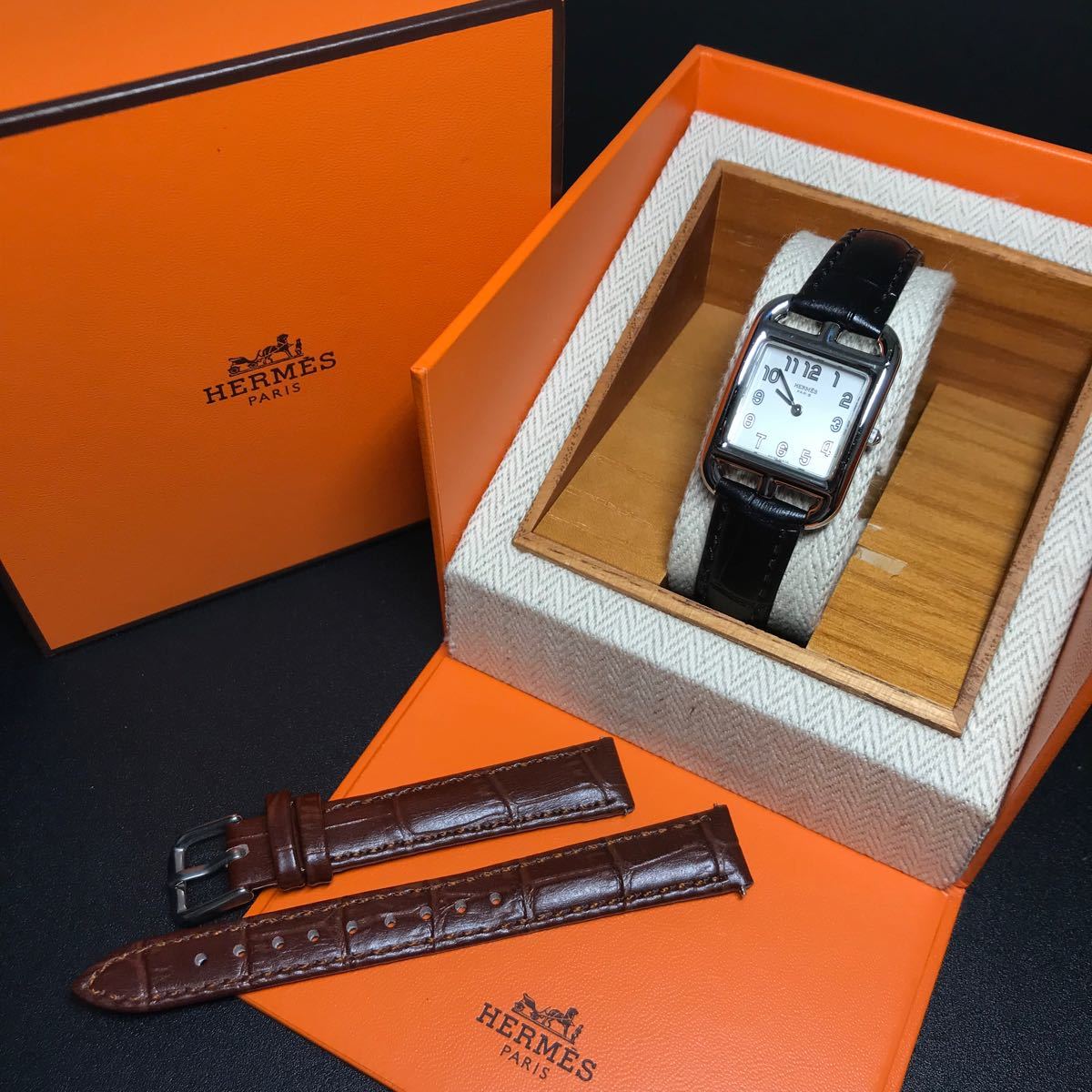 直売安い 正規超美品 エルメス ケープコッド cc1.210 新品電池 箱付き ...