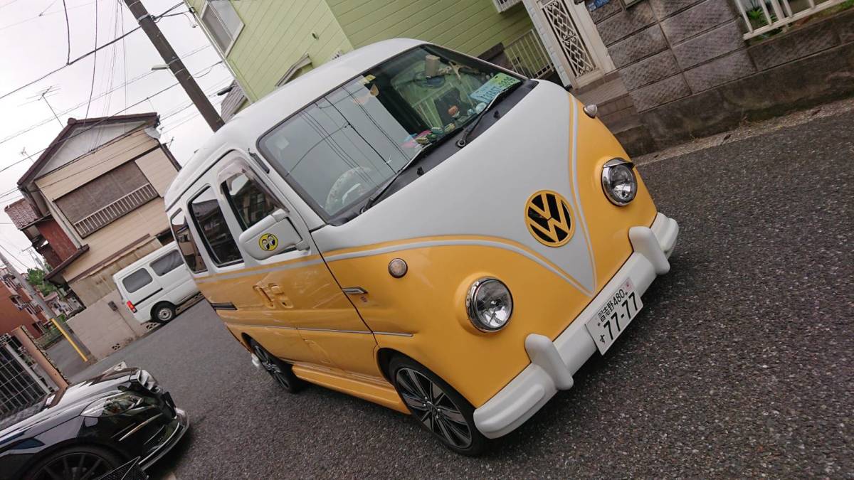 ★ エブリィお洒落で かわいい ワーゲンバス仕様 AT AC PS 千葉県より 個性的 移動販売車 お店の看板車などに、セカンドカーに最適