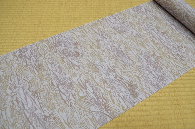 【送料無料】絹のようにしなやか　東レ シルック　上質　小紋 反物　着物　グレー　shirukku-069