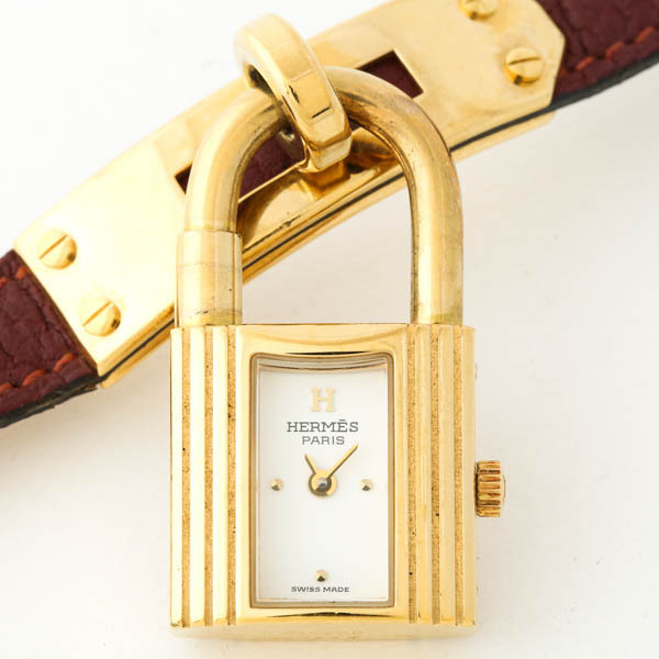 HERMES エルメス KELLY ケリーウォッチ ゴールド金具 ○W 刻印
