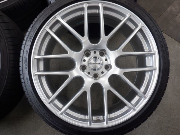 S 送料無料 WORK ワーク エモーション M8R 20 5H114.3 8.5J+38 2021製 245/35R20 スカイライン フーガ アルファード クラウン マークX_画像2