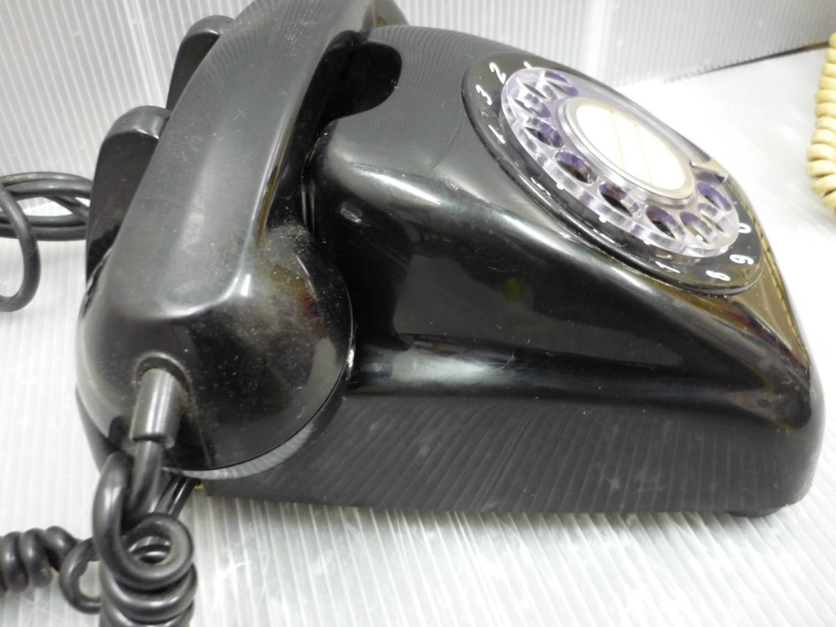 ジャンク品 昭和 レトロ アンティーク ダイヤル式 電話機 610-A2 黒電話 日本電信電話公社の画像3