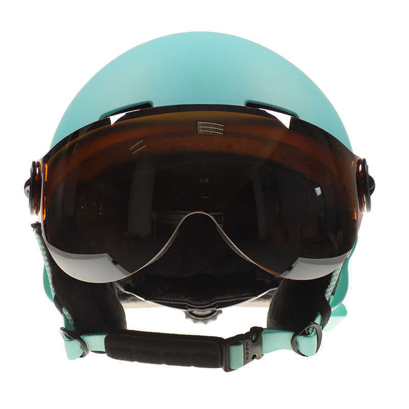 ムーンゴーグルスキーヘルメット一体成形ー Pc + EPS アウトドアスポーツスキースノーボードスケート WHITE 白_画像6