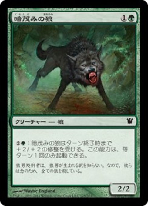 MTG ■緑/日本語版■《暗茂みの狼/Darkthicket Wolf》イニストラード ISD_画像1