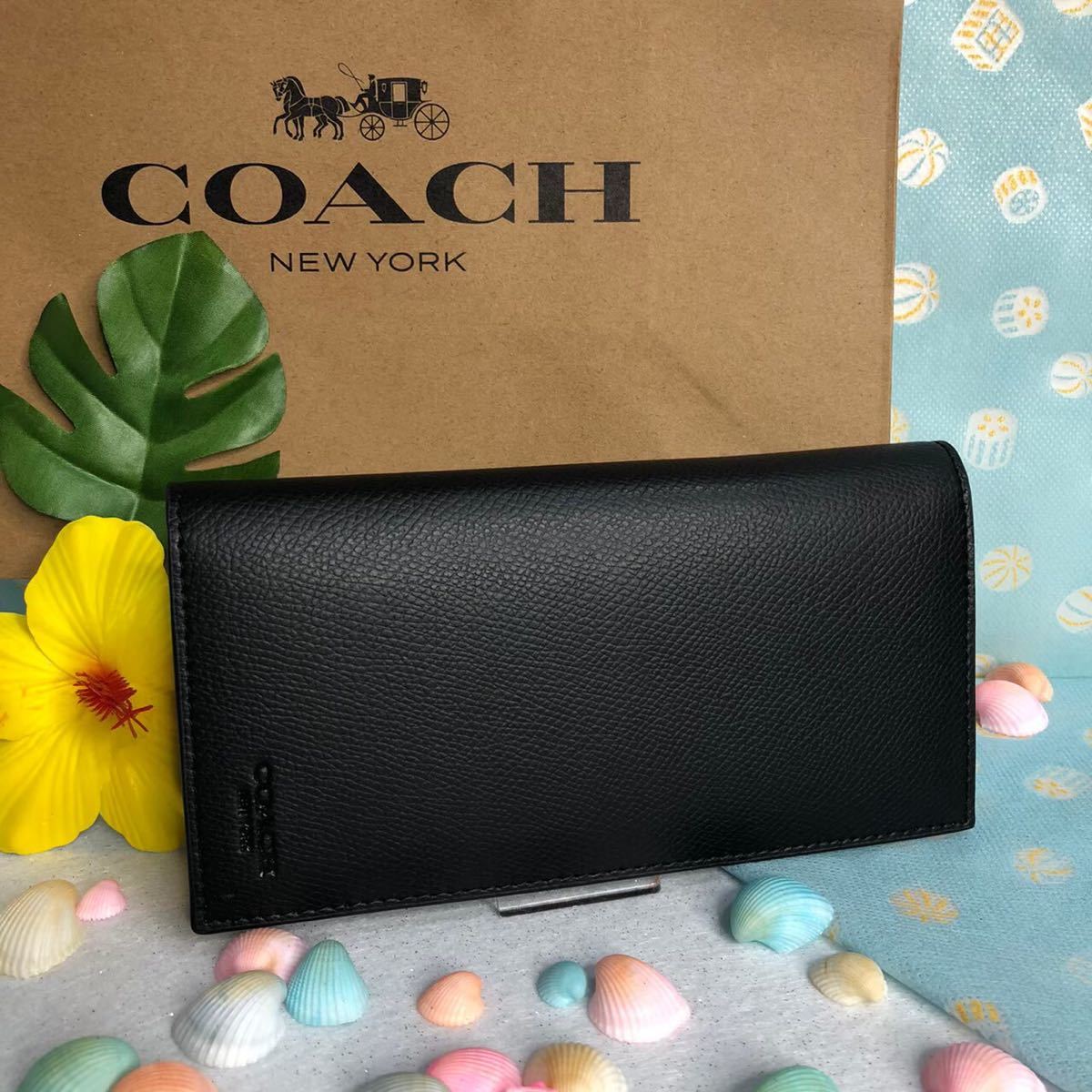 COACH コーチ 長財布 二つ長財布 メンズ ブラック 新品｜PayPayフリマ