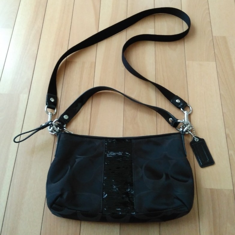 COACH コーチ  2way ショルダーバッグ ハンドバッグ 黒 BLACK 中古品 レディースバッグ