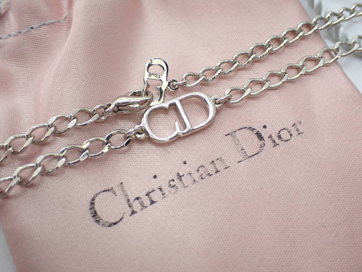 Christian Dior ディオール　CDロゴ ネックレス シルバーカラー レディース アクセサリー　a_画像1