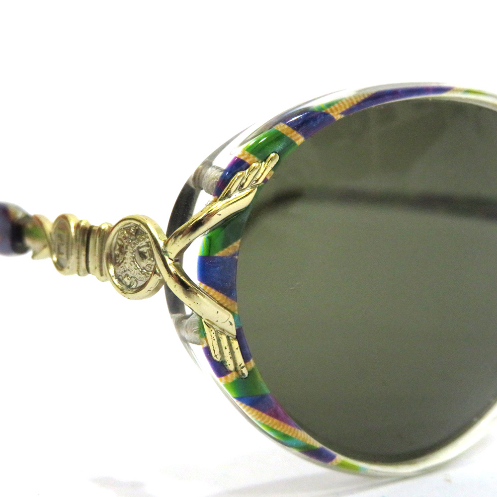  used Fendi sunglasses FF Logo FV287 AB rank Gold metal fittings clear frame lady's ....[ free shipping ][ west god shop ]