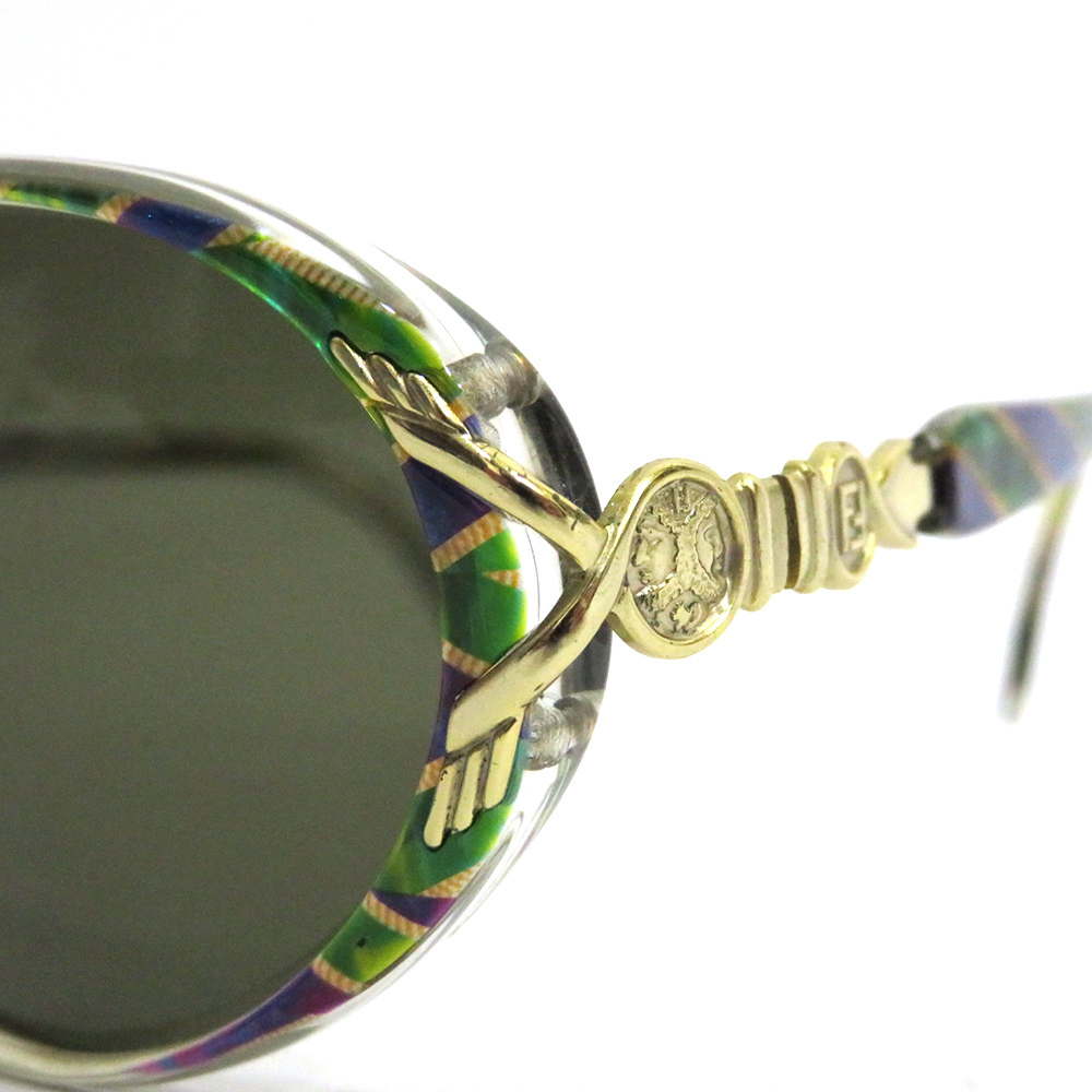  used Fendi sunglasses FF Logo FV287 AB rank Gold metal fittings clear frame lady's ....[ free shipping ][ west god shop ]