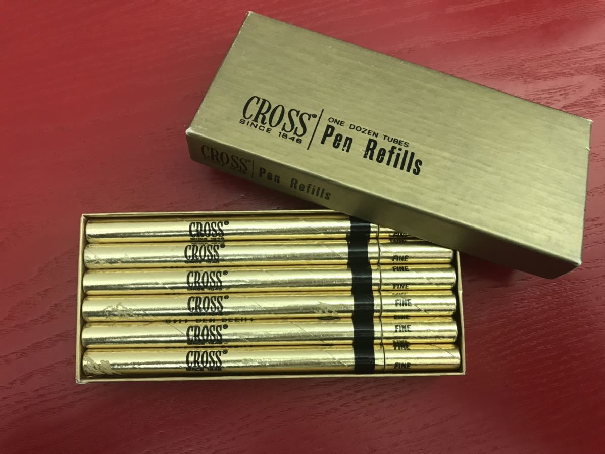 箱付き 12本 CROSS クロス ボールペン用リフィル CROSS BALL PEN REFILL LINCOLN,R.I. 02865 純正品 当時物 ※説明文内画像有ります。_画像1