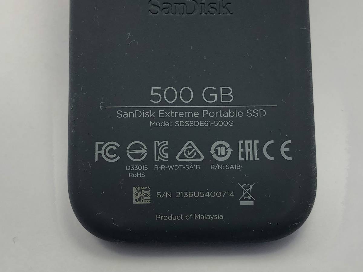 サンディスク エクストリーム ポータブルSSD 500G SDSSDE61- 500G - J25_画像4
