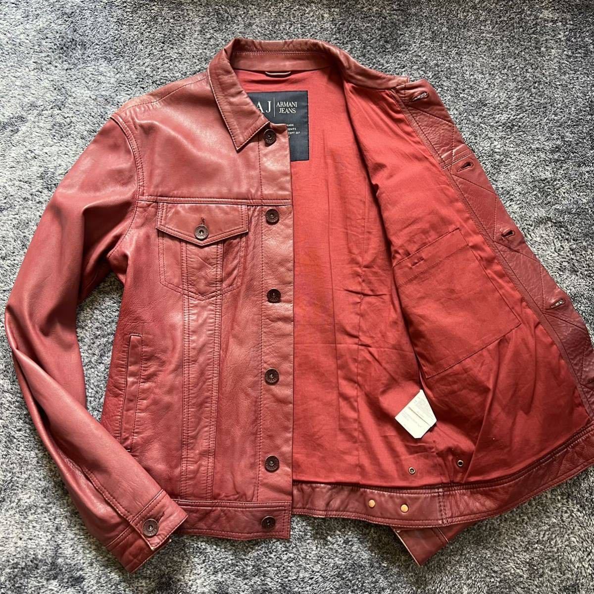 定価15万】【稀少XL相当】アルマーニジーンズ『真紅に輝く逸品』ARMANI