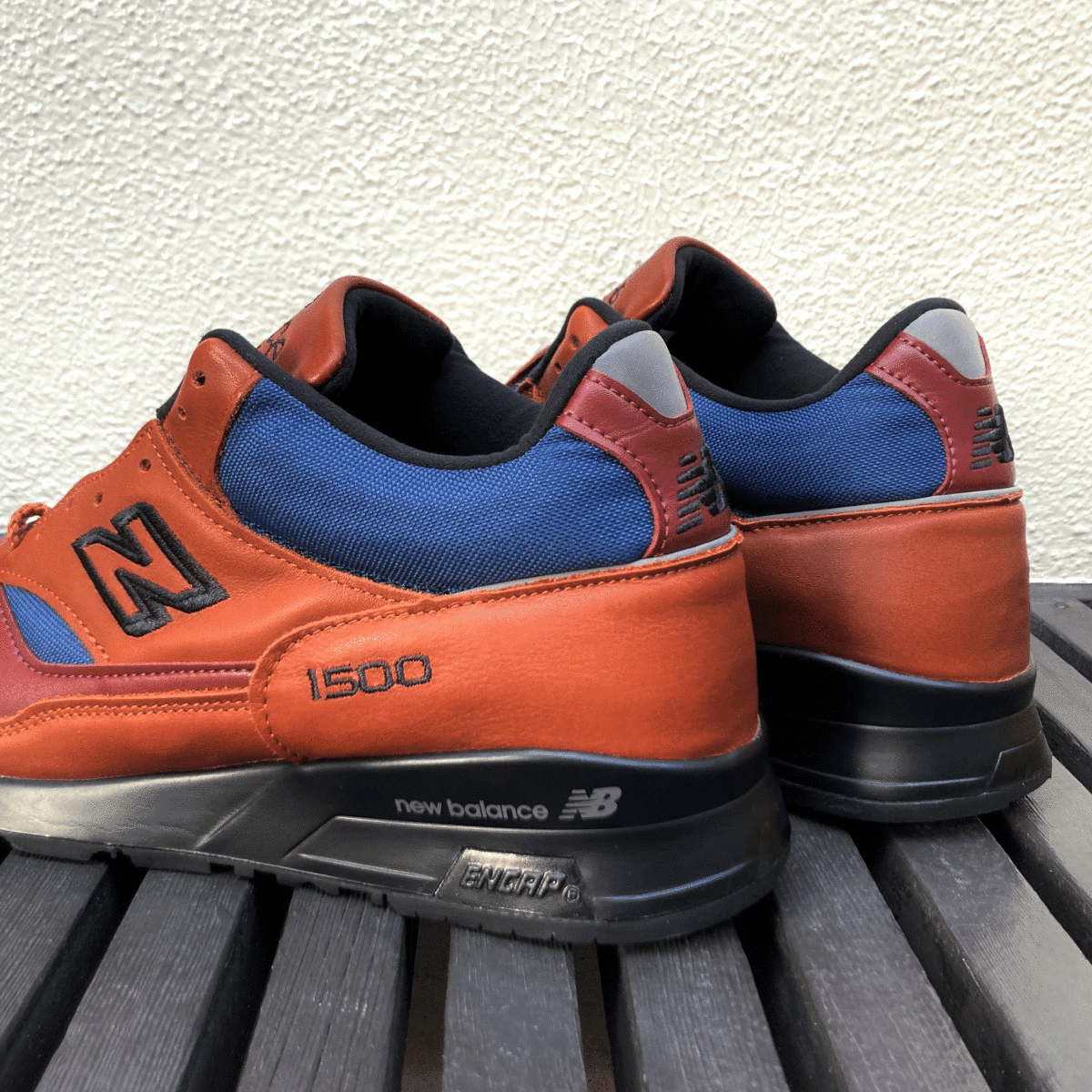 UK производства NEW BALANCE MH1500TN TAN *RAINER~ US9.5D 27.5cm ограничение M1500 mid cut новый товар кожа Англия Британия производства Brown × темно-синий × серый 