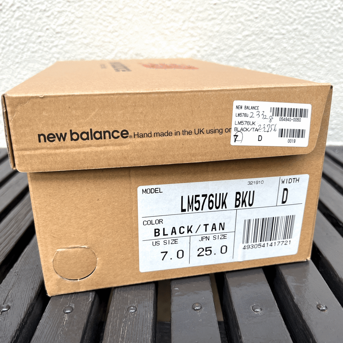 UK製【LIMITED EDITION】NEW BALANCE LM576UK BKU BLACK/TAN US7D 25cm オールレザー 限定 M576 イギリス英国製 NB ブラック 黒 スニーカー_画像10