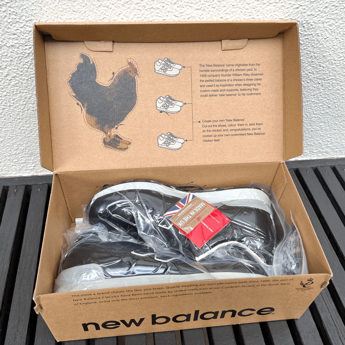 UK製【LIMITED EDITION】NEW BALANCE LM576UK BKU BLACK/TAN US7D 25cm オールレザー 限定 M576 イギリス英国製 NB ブラック 黒 スニーカー_画像9