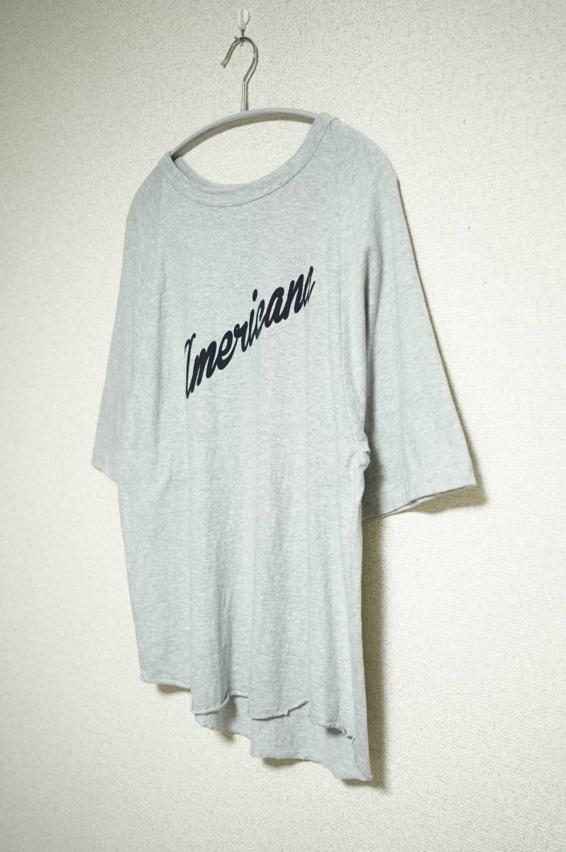 送料198円★昨季2021SSタグ付1回着用美品★アパルトモンL'Appartement【Americanaアメリカーナ】Half Sleeve T-sh8800円/グレーロゴT日本製_画像2