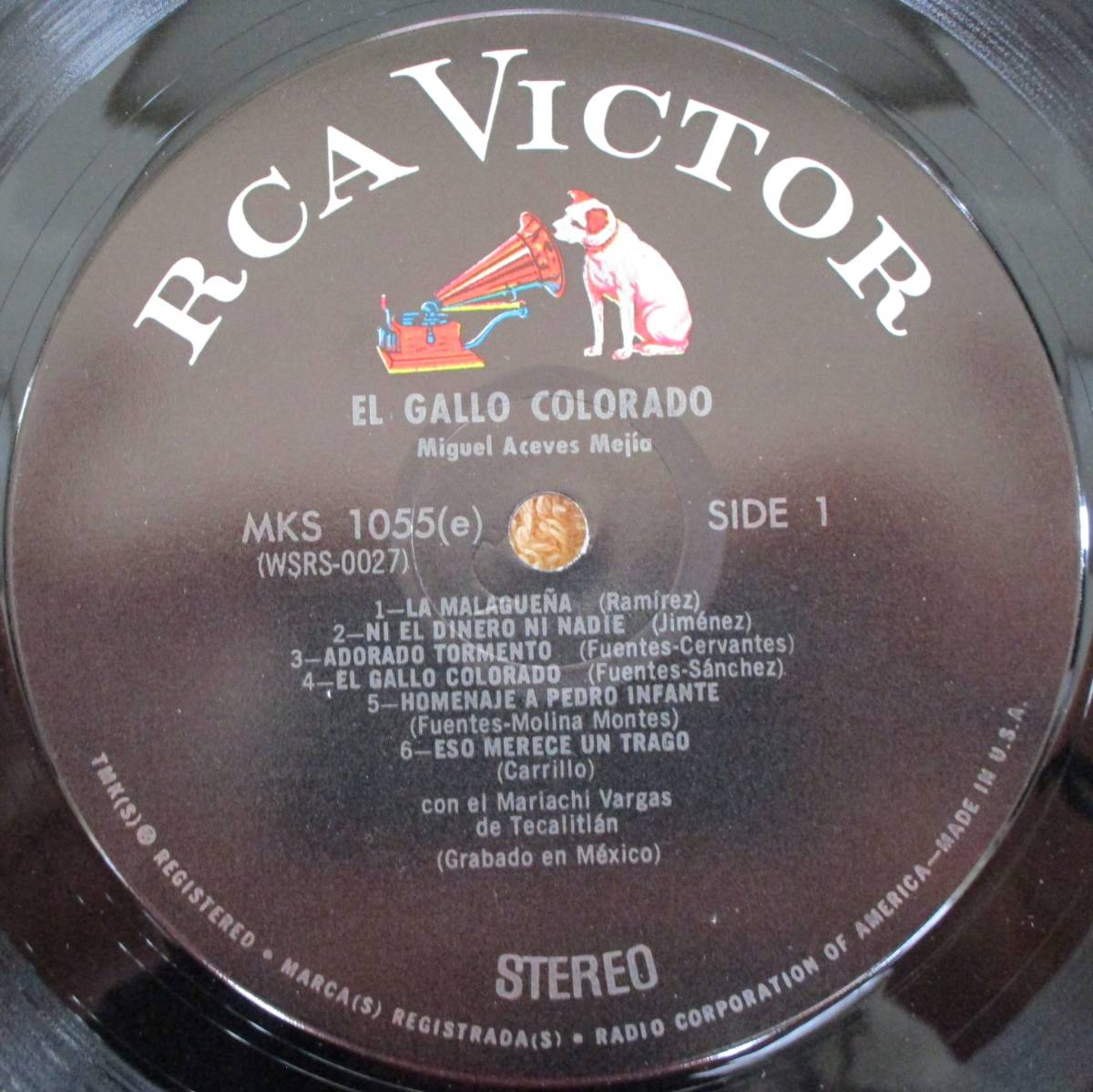 LP　メキシコ盤　ランチェラ　ミゲール・アセベス・メヒーア Miguel Aceves Mejia「レッドルースター鶏　El Gallo Colorado」（RCA）_画像3