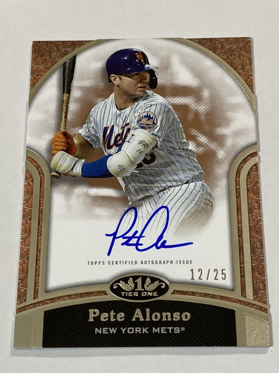 ＜今季も46HR&118打点の大活躍!!＞■P.アロンゾ(ALONSO) 25枚限定 直筆サインカード(AUTO)■2020 TOPPS TIER ONE / SCHERZER・DEGROM・大谷