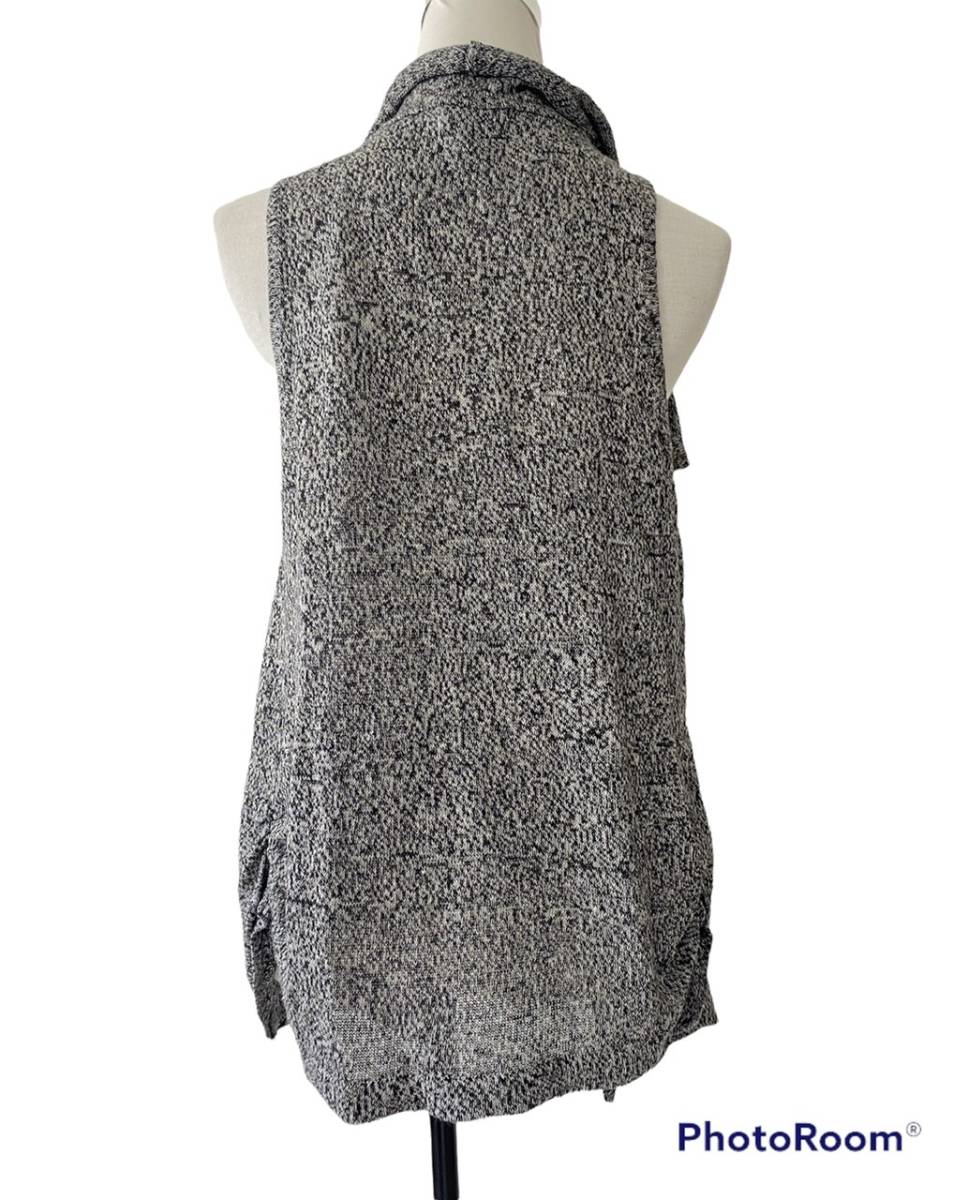 IENA Iena flax linen white white × black black MIX color gray Hem gilet no sleeve spring summer the best cardigan feather weave Layered 