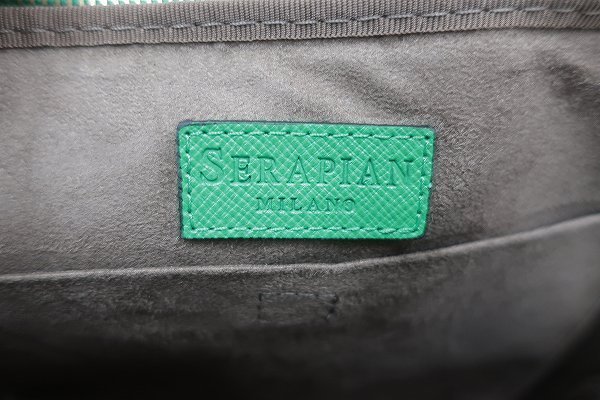 2A1257/未使用品 セラピアン ハンドル付レザークラッチバッグ SERAPIAN