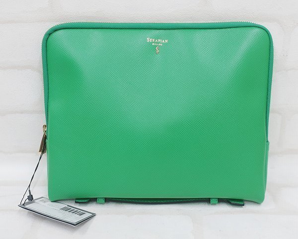 2A1257/未使用品 セラピアン ハンドル付レザークラッチバッグ SERAPIAN