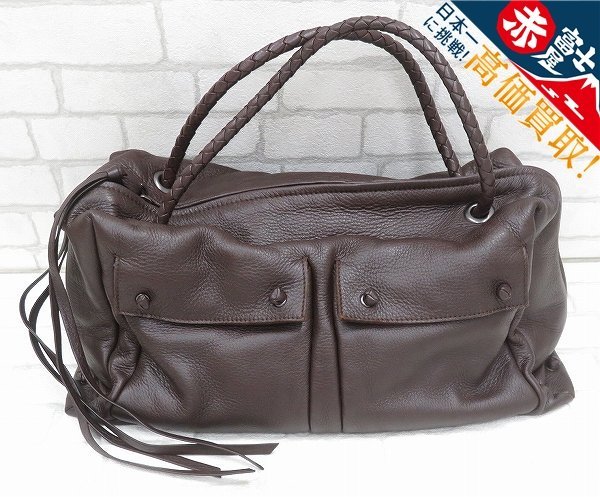 1B5260/ボッテガヴェネタ レザーボストンバッグ 131694 BOTTEGA VENETA