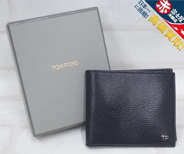 2A0728/未使用品 トムフォード 二つ折り財布 TOM FORD レザーショートウォレット