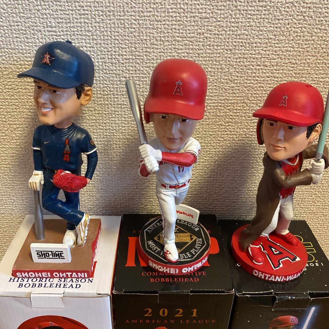 定番入荷 大谷翔平 ボブルヘッド人形 3体 エンゼルス観戦トートバッグ