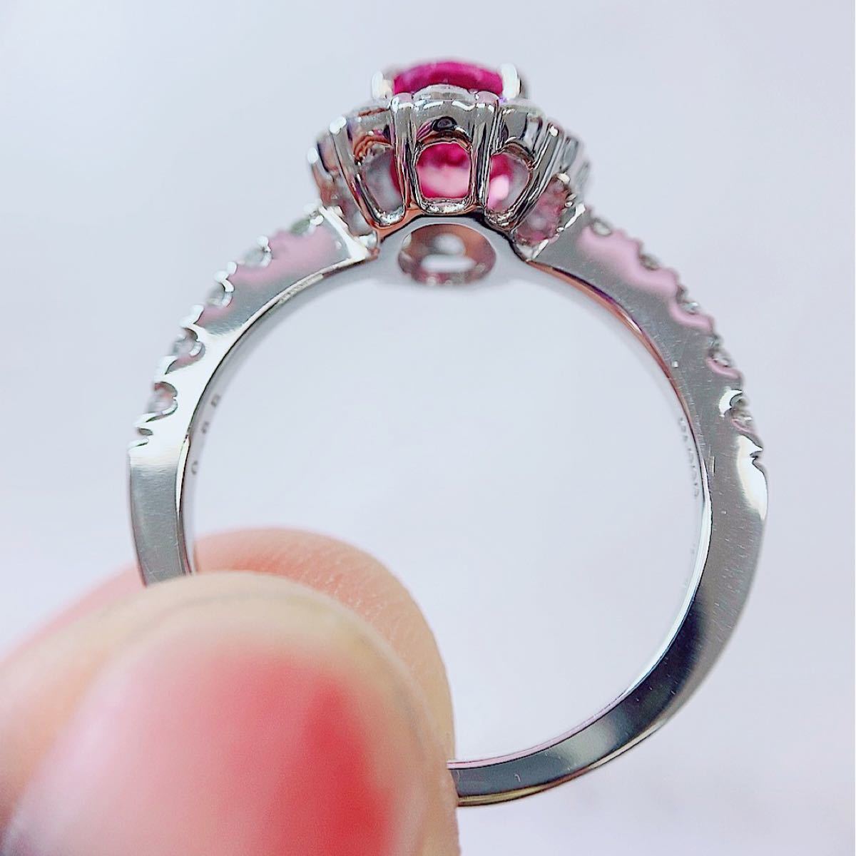 1 236ct ルビー&0 65ctダイヤモンドプラチナリング指輪｜PayPayフリマ