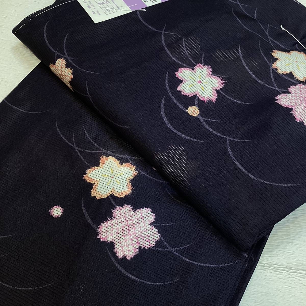 洗える着物 wk973 絽夏物小紋 お仕立て上がり 花柄 洗濯可能 新品 送料込み