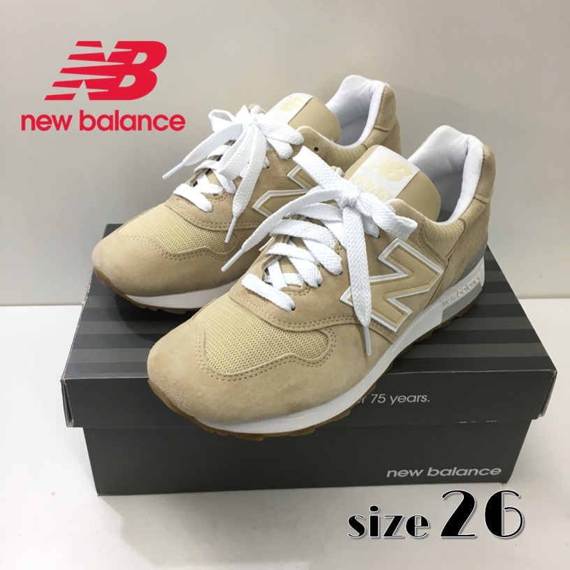 KZ832☆new balance : USA製 M1400TN☆26☆ベージュ系 ニューバランス