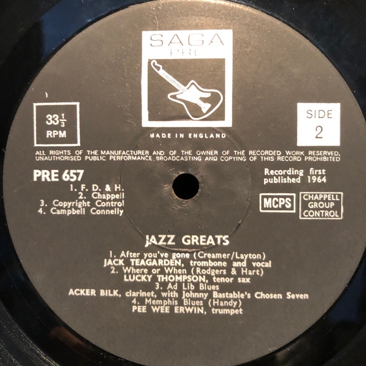 Various / Jazz Greats LP Saga Pre_画像5