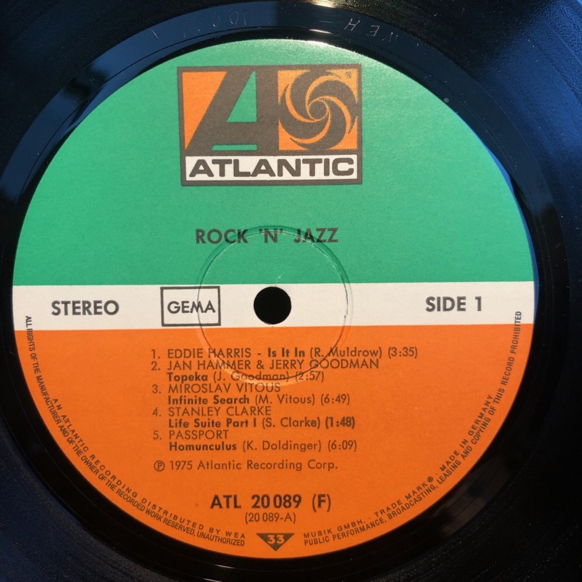 Various / Rock 'N' Jazz A Fusion LP Atlantic_画像3