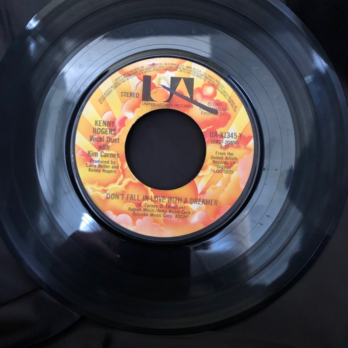 Kenny Rogers With Kim Carnes / Don't Fall In Love With A Dreamer 7inch United Artists Records_画像2