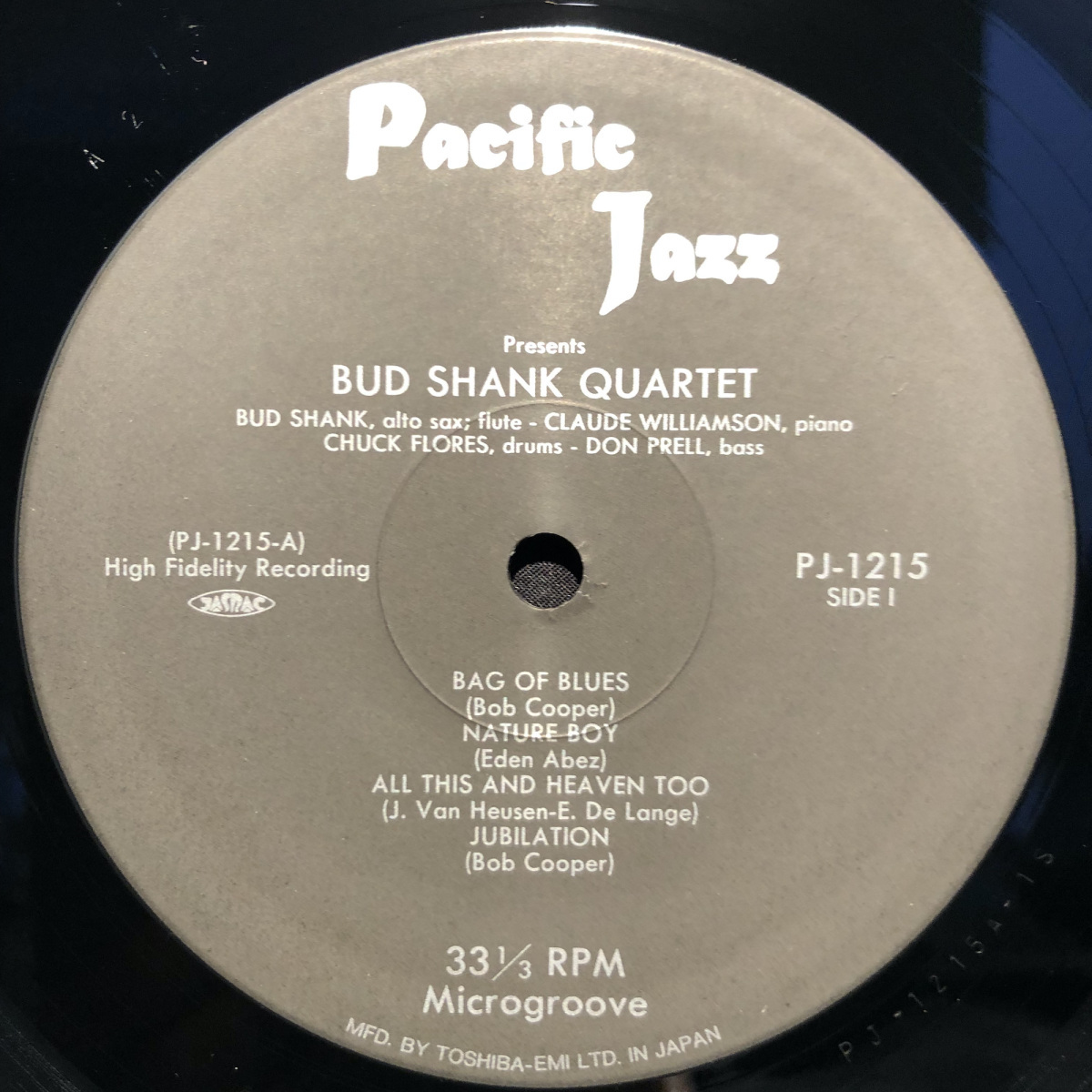 BUD SHANK / CLAUDE WILLIAMSON LP PACIFIC JAZZ・TOSHIBA-EMI_画像3