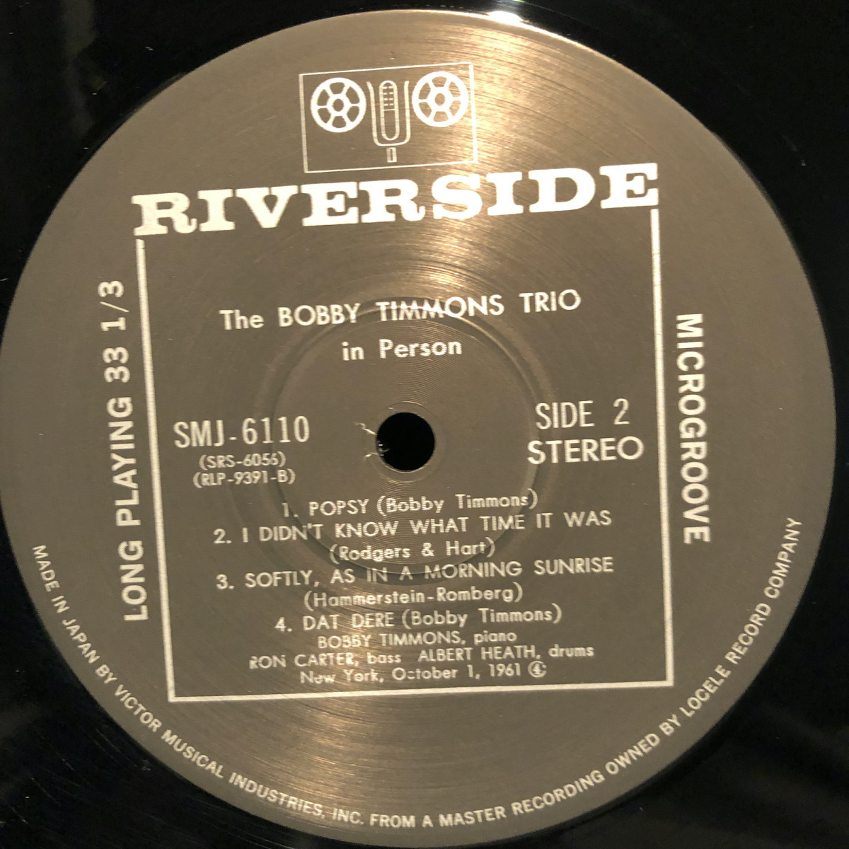 The Bobby Timmons Trio / In Person LP RIVERSIDE・VICTOR_画像5