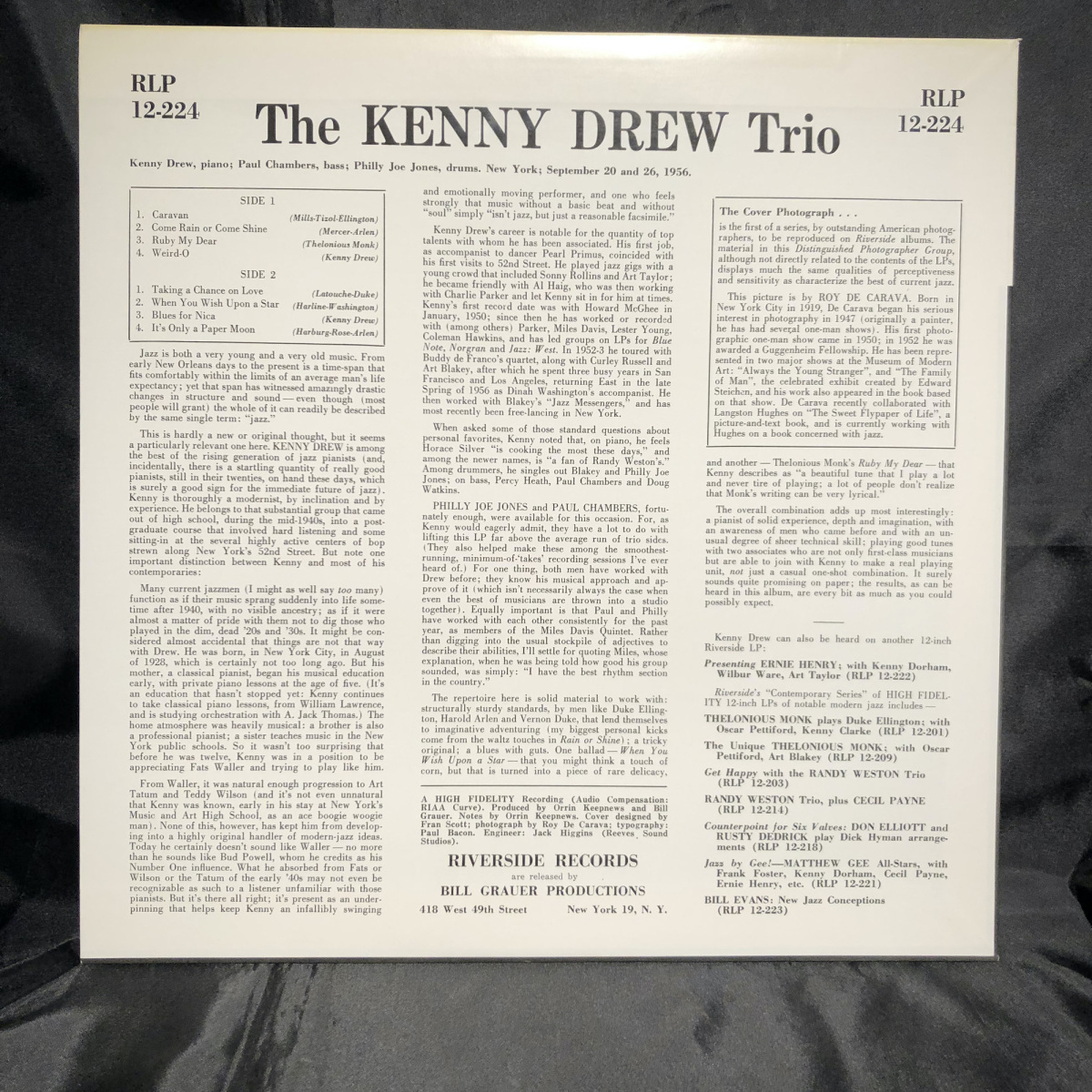 KENNY DREW / Kenny Drew Trio LP Riverside・VICTOR_画像2