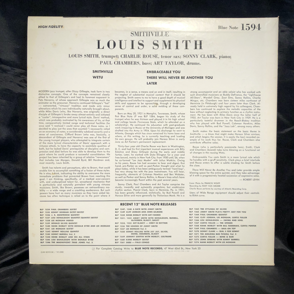 Louis Smith / Smithville LP BLUENOTE・King Record_画像2