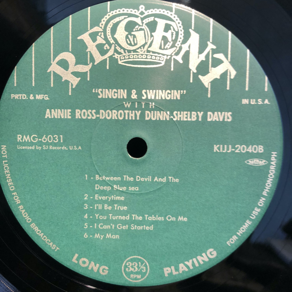 Annie Ross Dorothy Dunn Shelby Davis / Singin' and Swingin' LP REGENT MG・King Record_画像5