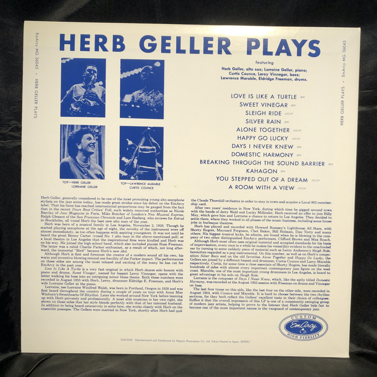 Herb Geller / Plays LP EMARCY・Nippon phonogram_画像2