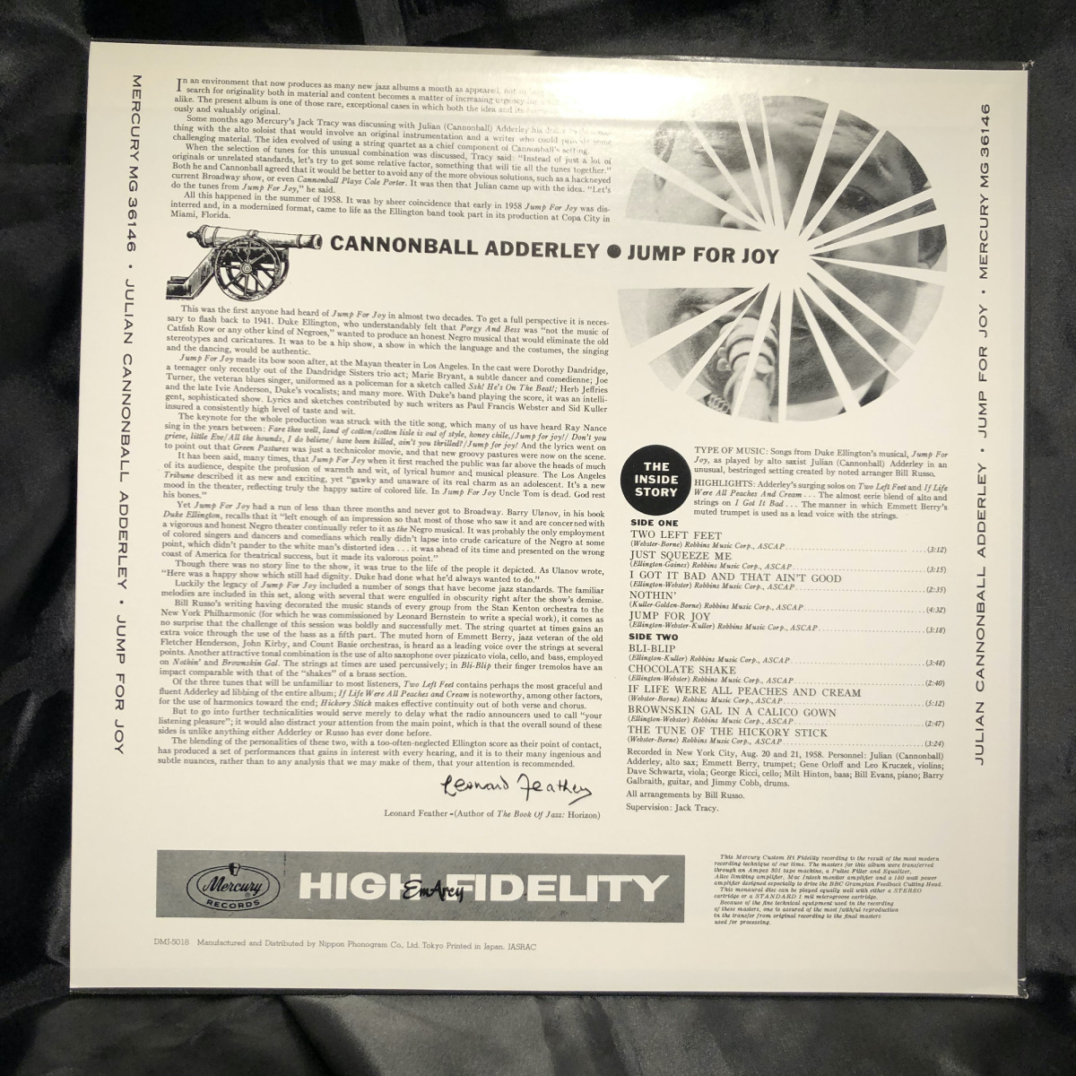 Cannonball Adderley / Jump For Joy LP Mercury・ Nippon Phonogram_画像2