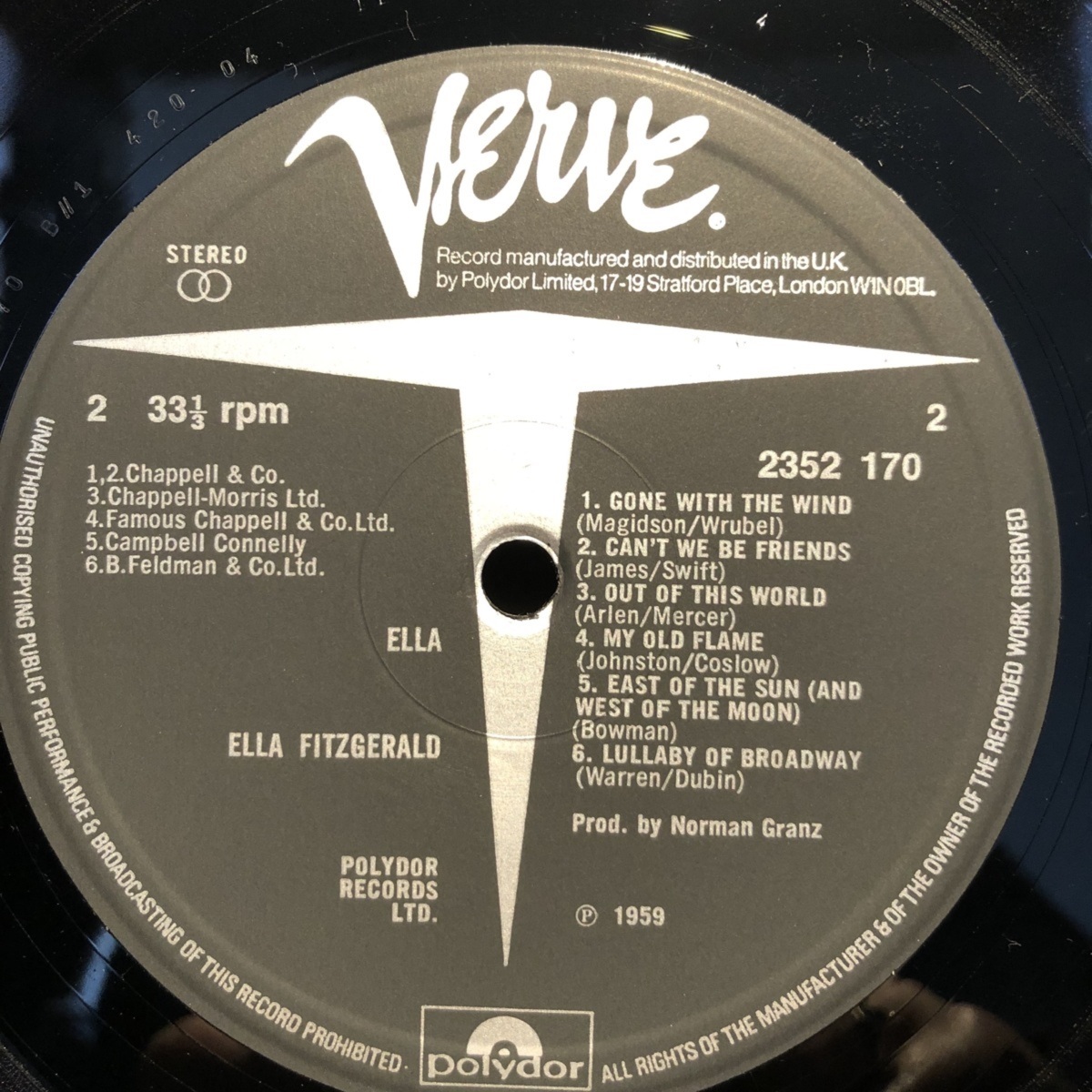Ella Fitzgerald / Ella Sings LP Verve Records_画像5