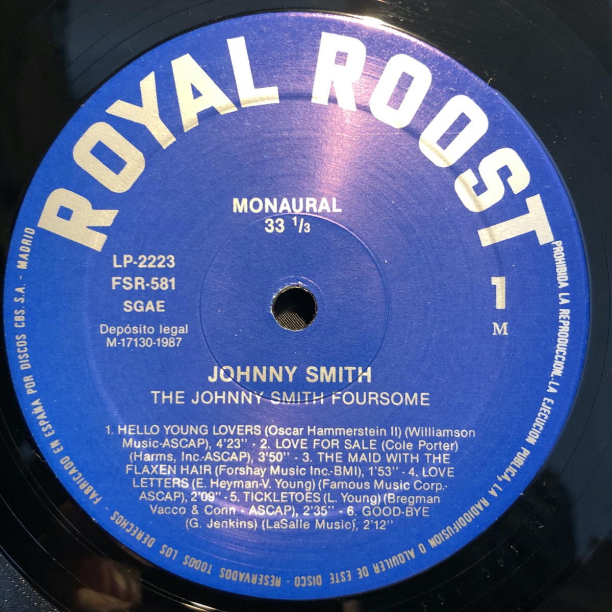 The Johnny Smith Foursome LP FRESH SOUND RECORDS・ROYAL ROOST_画像3